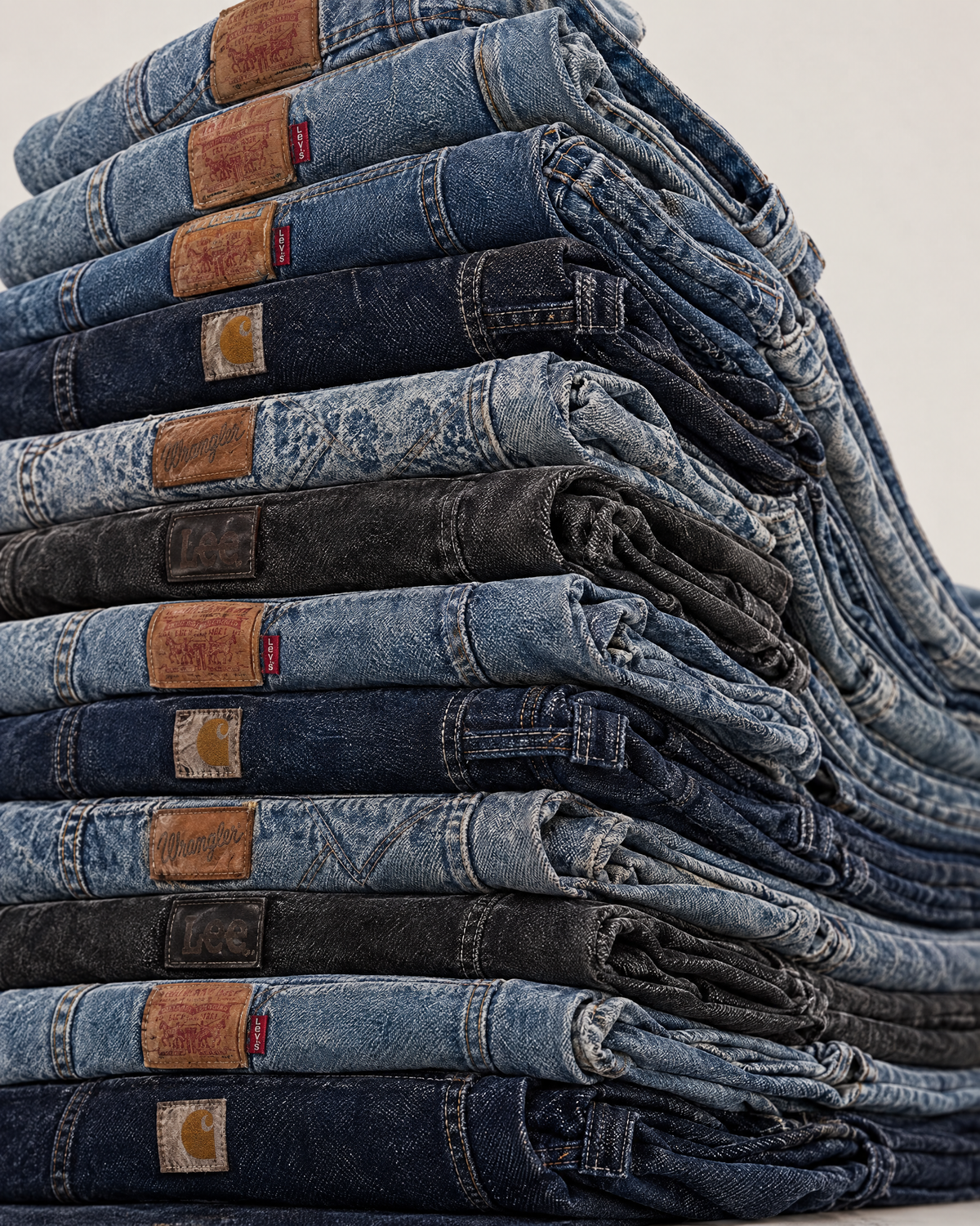 12-jeans-add-on-flat.png — JEANS VINTAGE · ADD-ON · esempi di capi del pool