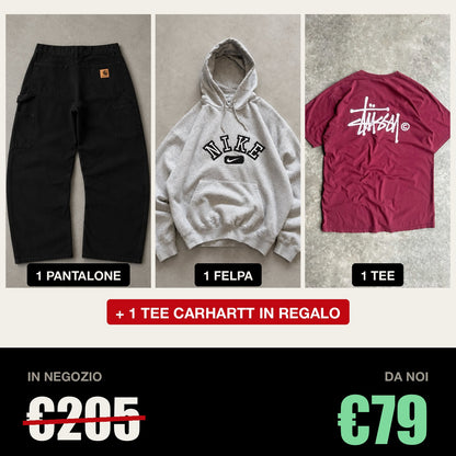 1 pantalone, 1 felpa, 1 tee, piu' una tee Carhartt in regalo